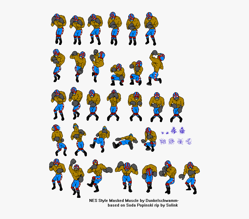 Little Mac Nes Sprite - Super Punch Out Masked Muscle, HD Png Download, Free Download