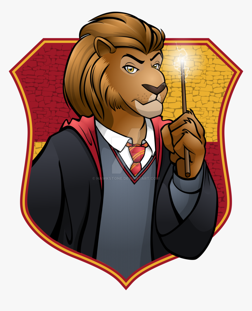 Gryffindor Hogwarts Teepublic - Gryfindor Liom Cartoon, HD Png Download, Free Download