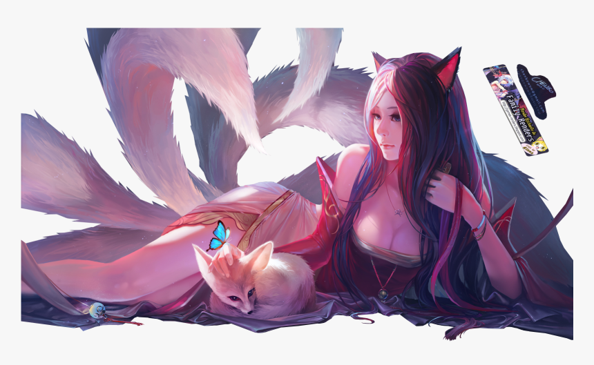 Transparent Ahri Png - Kitsune Nine Tails Female, Png Download, Free Download