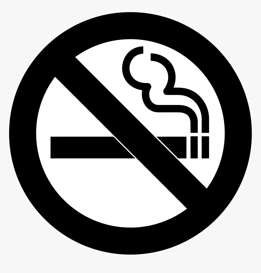 No Smoking Png Black , Png Download - No Smoking Clipart Black And White, Transparent Png, Free Download
