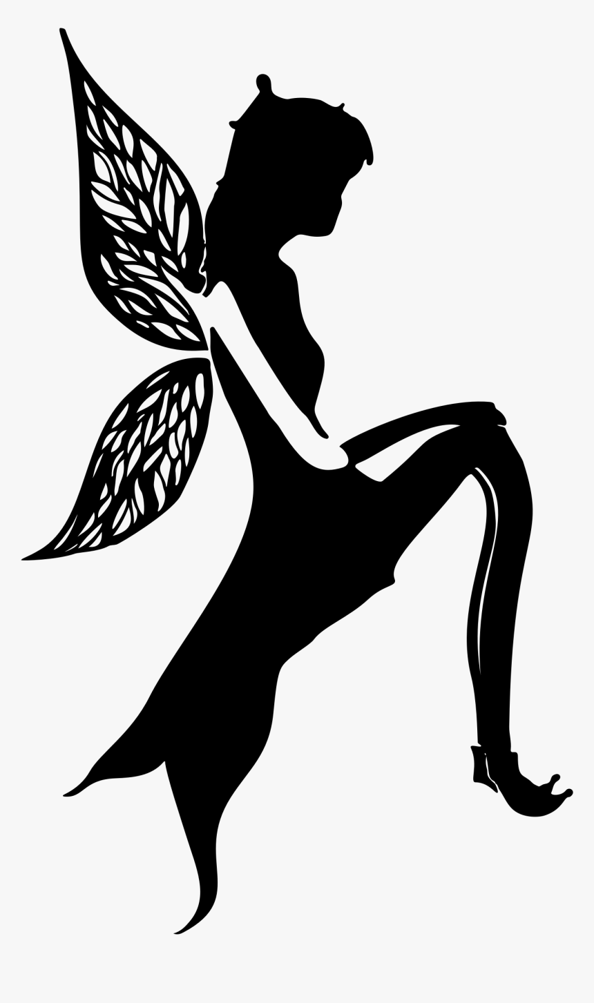 Fairy In Sitting Position Silhouette Clip Arts - King Fairy Silhouette Transparent, HD Png Download, Free Download