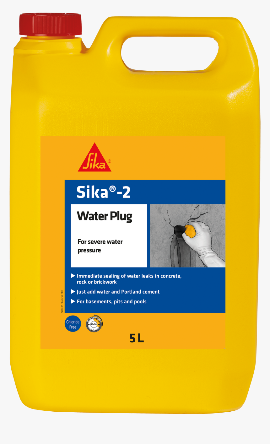 Sika-2 Water Plug 5l Jerry Image - Sika Water Plug Cement, HD Png Download, Free Download