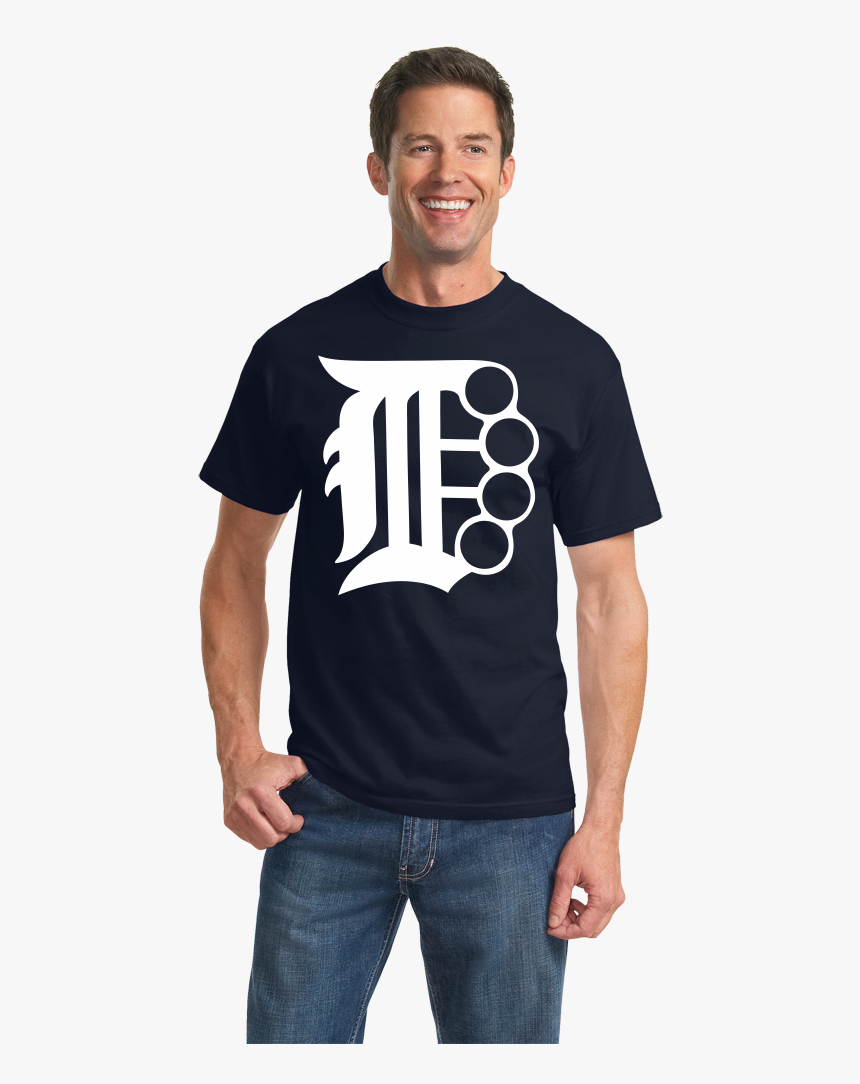 Standard Navy Brass Knuckle D - T-shirt, HD Png Download, Free Download