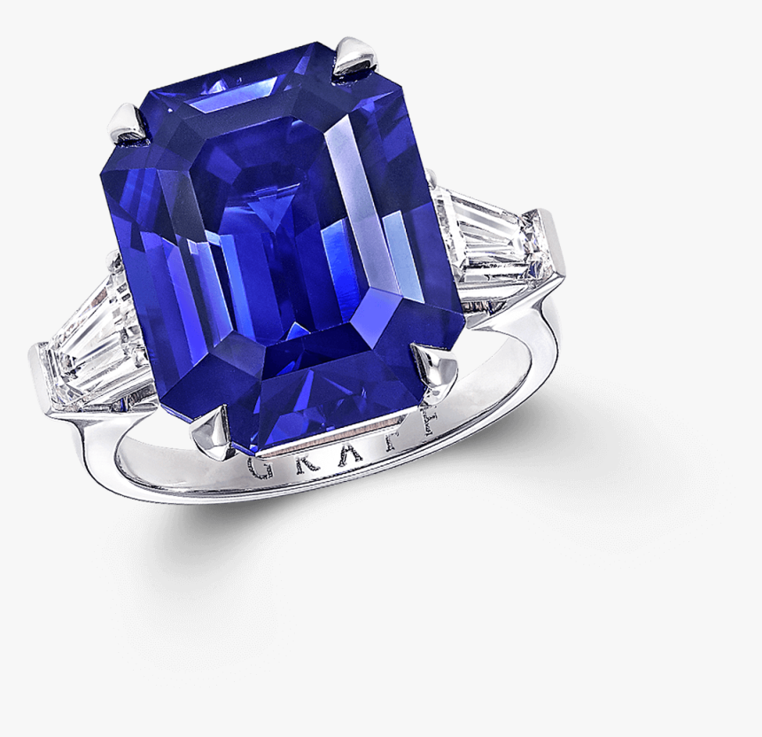 Emerald Cut Sapphire And Diamond Ring, HD Png Download, Free Download