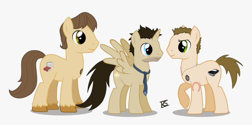 Glamourkat, Castiel, Dean Winchester, Ponified, Safe, - My Little Pony Supernatural Crossover, HD Png Download, Free Download