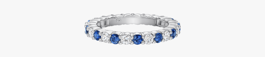 Angled View Of The Prong-set Round Brilliant Sapphire - Harry Winston Sapphire And Diamond Band, HD Png Download, Free Download