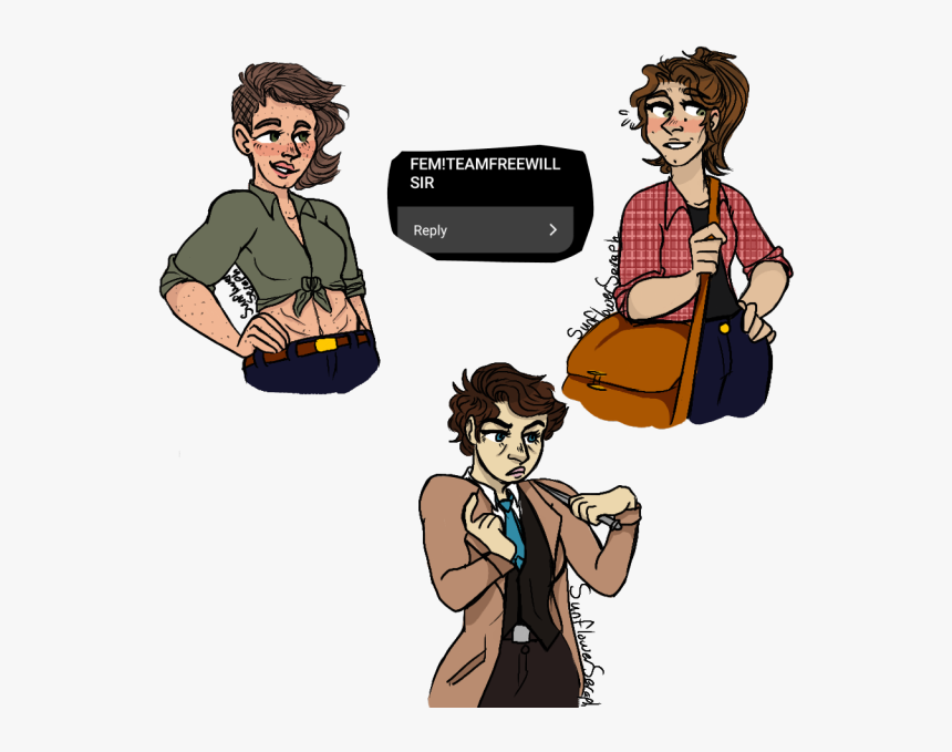 Female Versions Of Dean Winchester,sam Winchester, - Cartoon, HD Png Download, Free Download