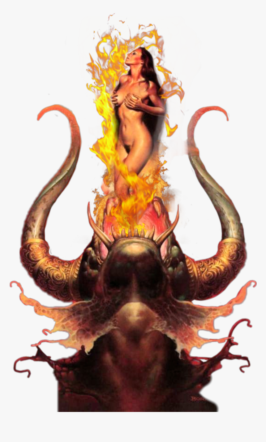 #woman #female #sandyblonde #dragon #fire #firebreath - Boris Vallejo, HD Png Download, Free Download