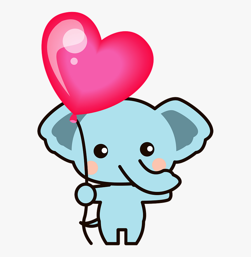 Elephant Animal Balloon Clipart - Elefant Cartoon, HD Png Download, Free Download