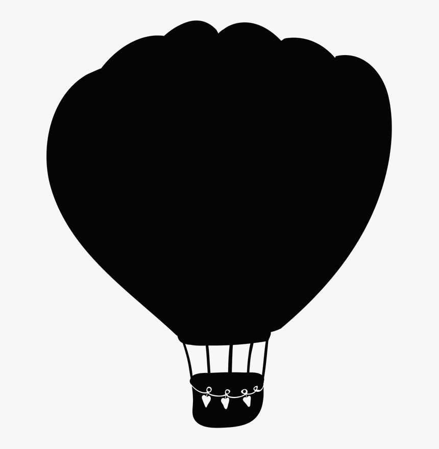 Air Balloon Chalkboard Sticker - Globo Aerostatico Dibujo Silueta Negra, HD Png Download, Free Download