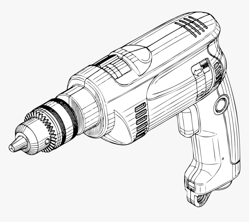 Transparent Drill Png - Hand Drill Machine Sketch, Png Download, Free Download