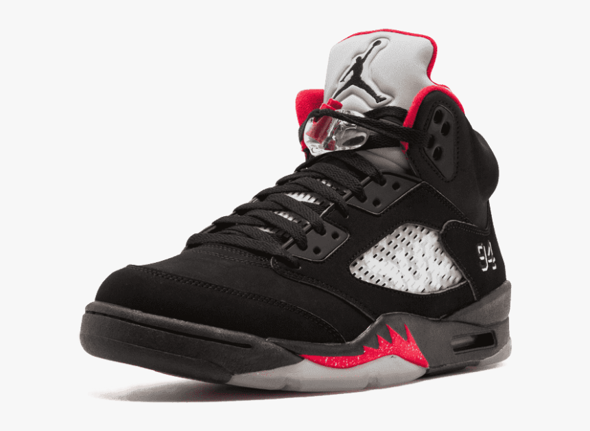 Aj5 Supreme Black - Nike Air Jordan V, HD Png Download, Free Download