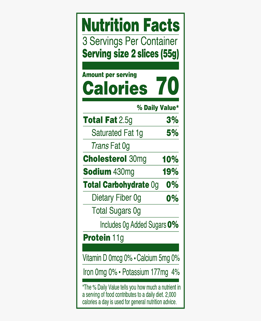 Applegate Ham Nutrition Facts Close Up - Applegate Naturals Smoked Turkey Breast, HD Png Download, Free Download