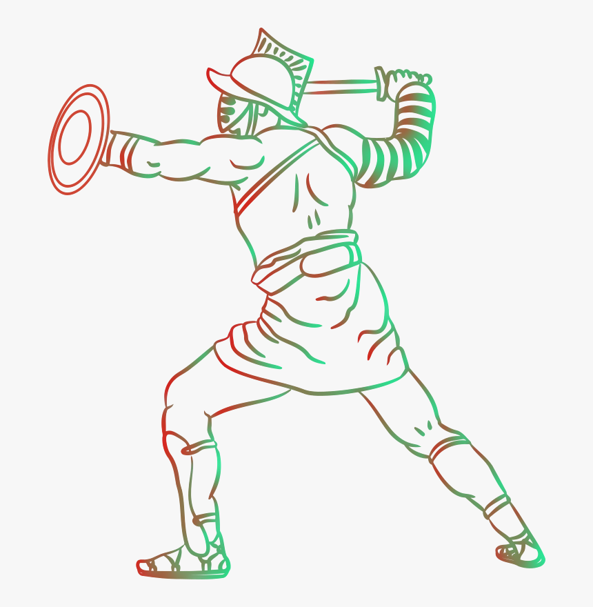 Gladiator Ancient Roman Drawing , Png Download - Gladiators Drawing Ancient Rome, Transparent Png, Free Download