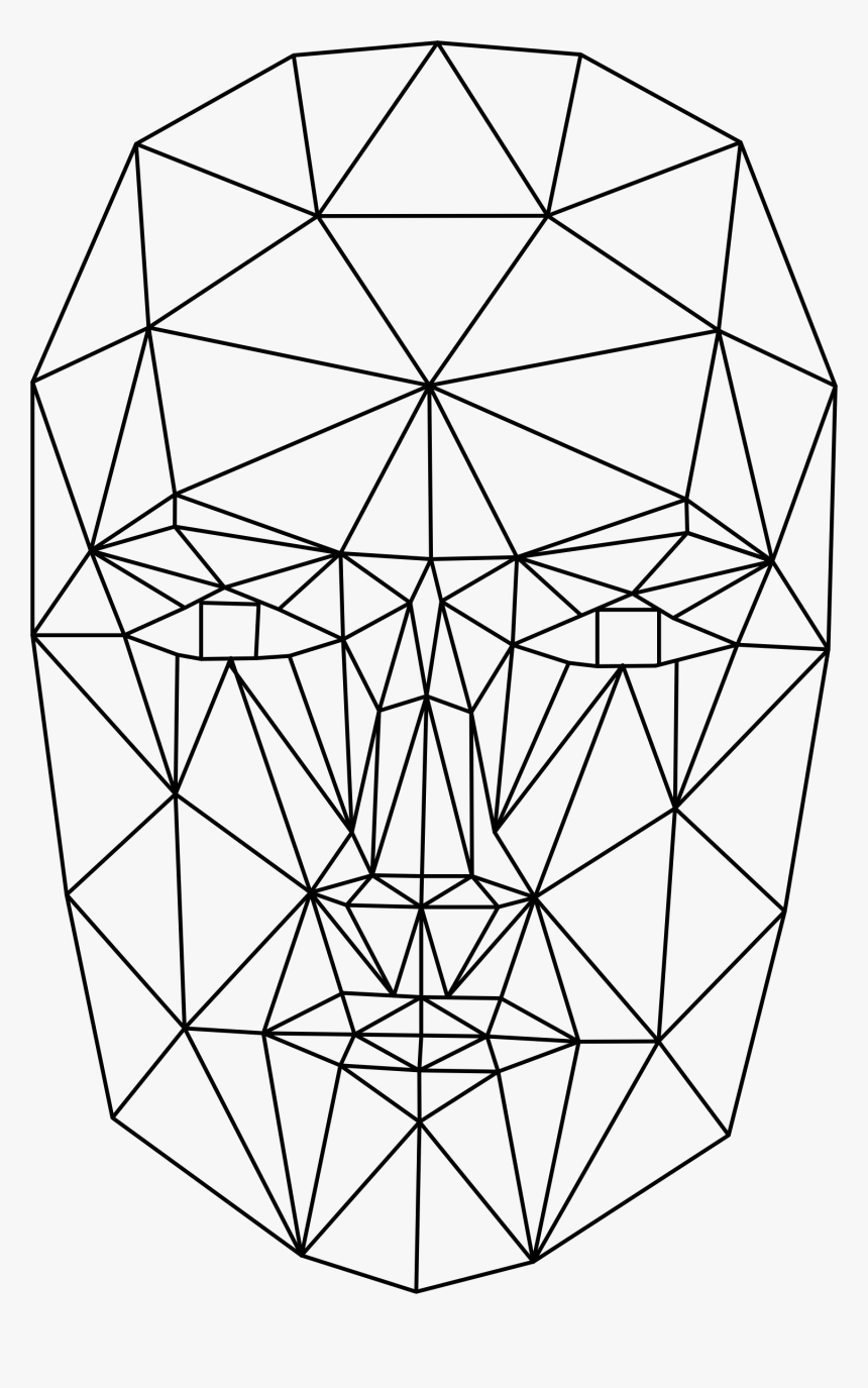 Drawing Polygons Poly Art - Wireframe Face Transparent, HD Png Download, Free Download