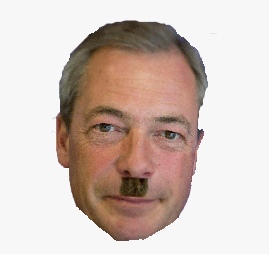 Hitler Head Png - Farage With Hitler Moustache, Transparent Png, Free Download