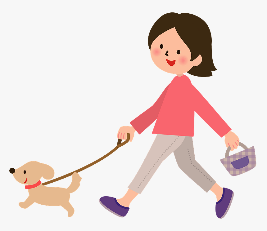 Woman Dog Walk Clipart - 犬 の 散歩 イラスト フリー, HD Png Download, Free Download
