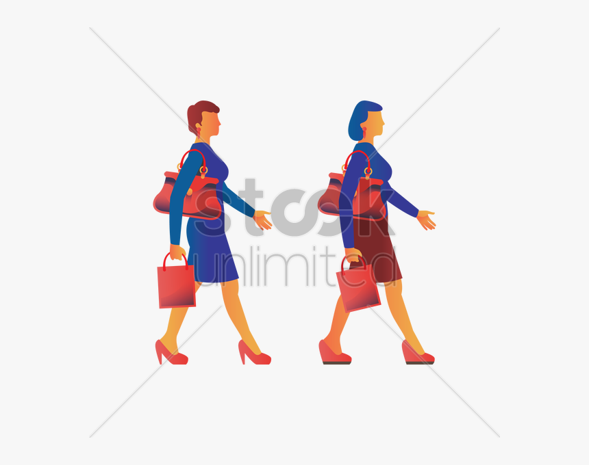 Thumb Image - Women Illustration Walking, HD Png Download, Free Download