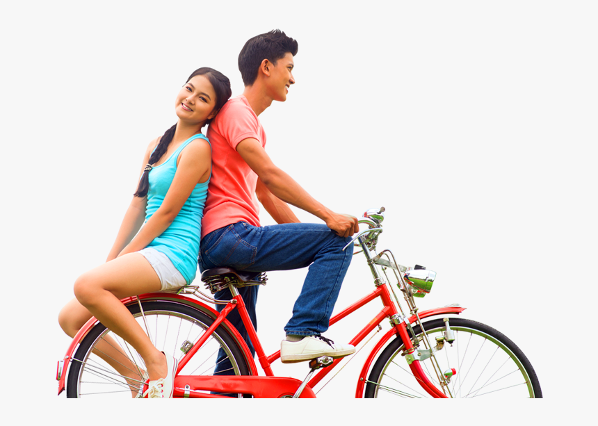 Couple With Cycle Png, Transparent Png, Free Download