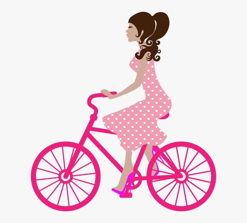 Girl And Bike Png, Transparent Png, Free Download