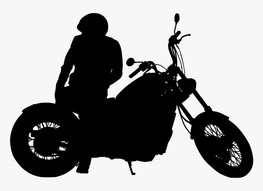 Motorcycle, Silhouette, People, Bike, Ride - Silueta Hombre En Moto, HD Png Download, Free Download