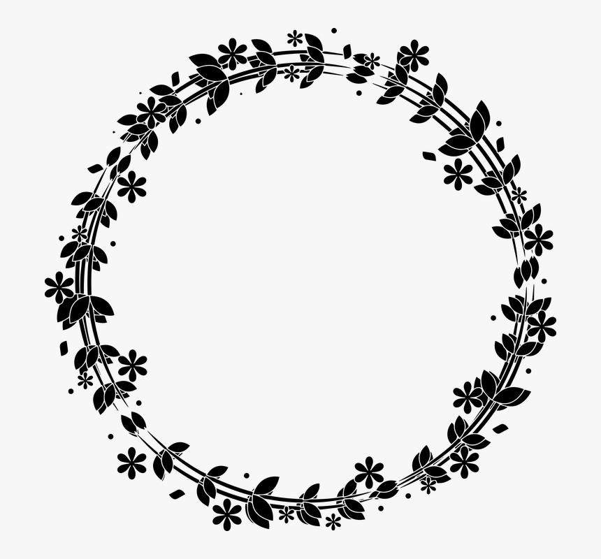 Vintage Floral Empty Border - Circle, HD Png Download, Free Download