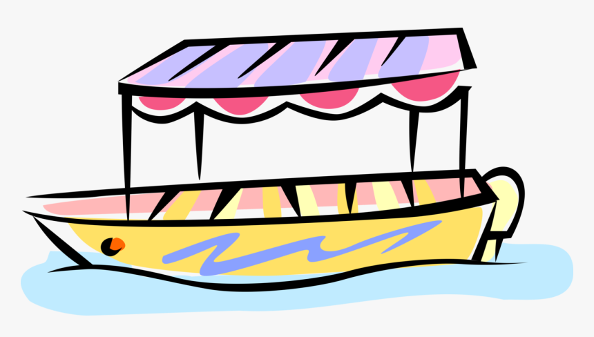 Vector Illustration Of Sightseeing Tour Boat Used In - Boat Ride Clip Art, HD Png Download, Free Download