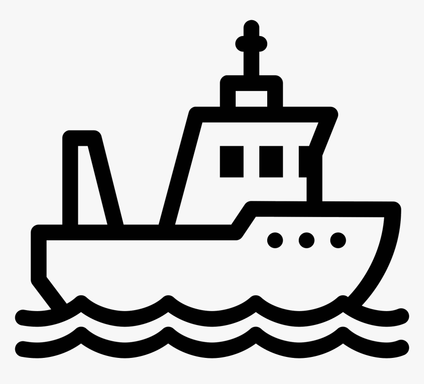 Svg Architecture Vector Icon - Boat Black And White Transparent, HD Png Download, Free Download