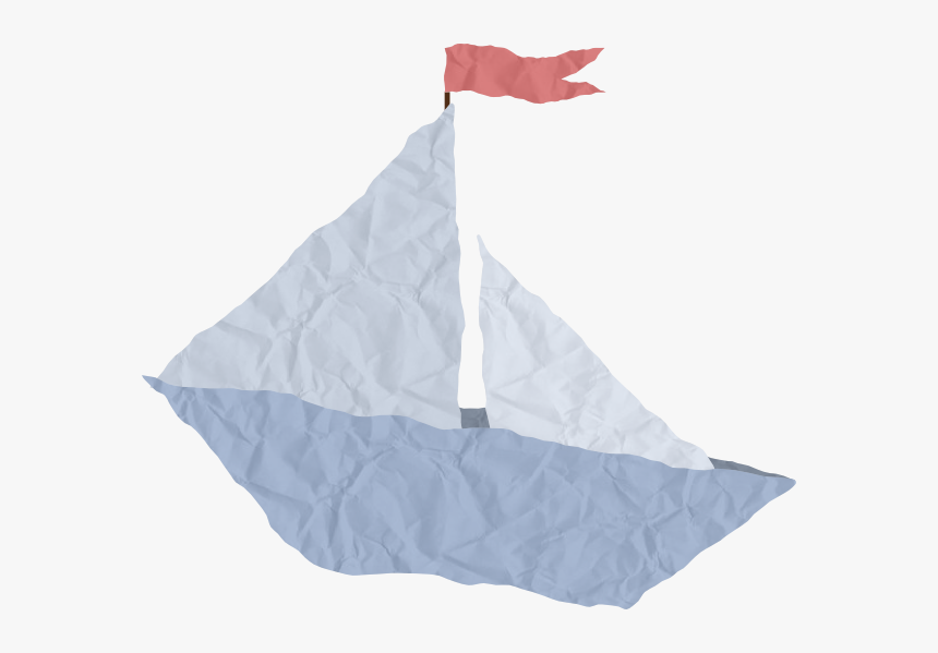 Crumpled Paper Boat Clip Art At Clker Com Vector Clip - Paper Sailboat Png, Transparent Png, Free Download