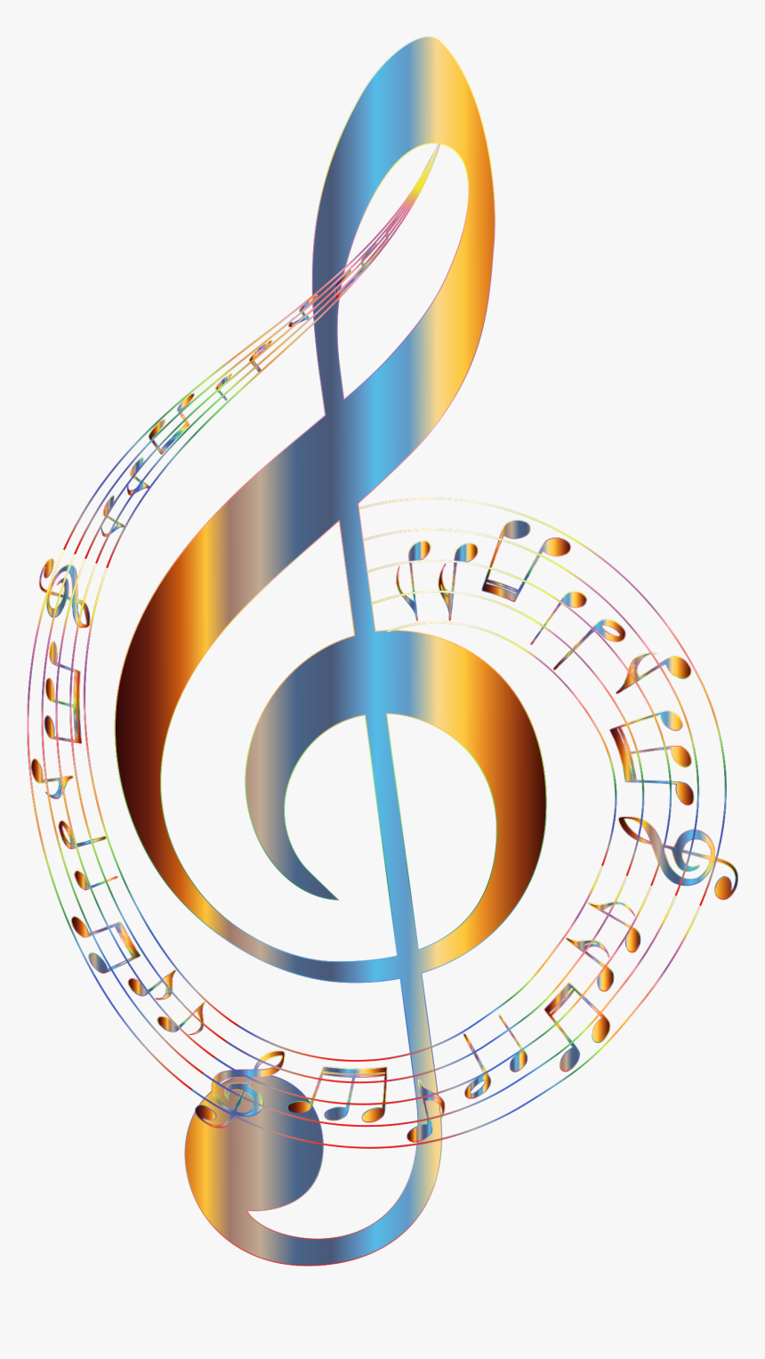 Chromatic Musical Notes Typography 2 No Background - Colorful Music Notes Clipart, HD Png Download, Free Download