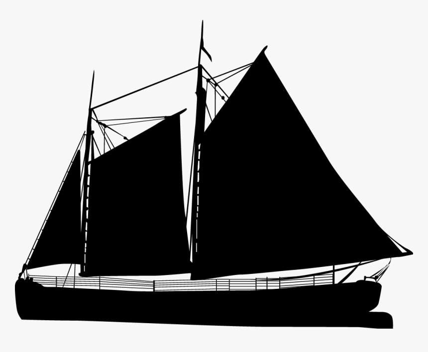 Sailing Ship Brigantine Boat Vector Graphics - Ship Silhouette Png, Transparent Png, Free Download