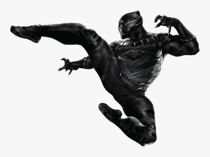 Black Panther Action Jump - Black Panther Png, Transparent Png, Free Download
