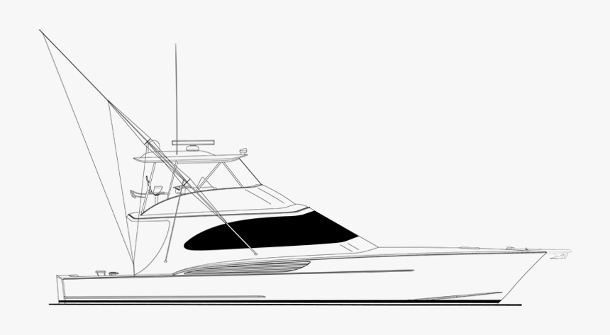 Hull - Sport Fishing Boat Drawing, HD Png Download, Free Download