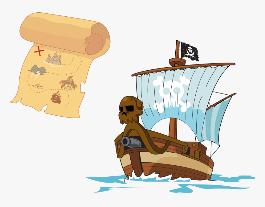 Treasure Island Piracy Treasure Map - Pirate Treasure Vector Png, Transparent Png, Free Download