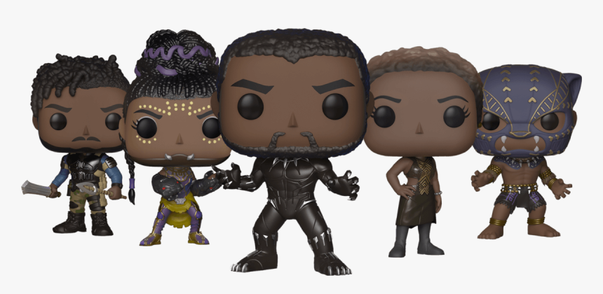 Black Panther Pop Vinyl Character Figurine Line-up - Black Panther Funko Pop List, HD Png Download, Free Download