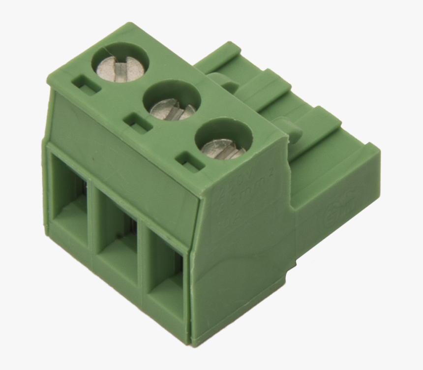 6616 Green 3-pin Screw Terminal Plug Connector - 3 Pin Green Connector, HD Png Download, Free Download