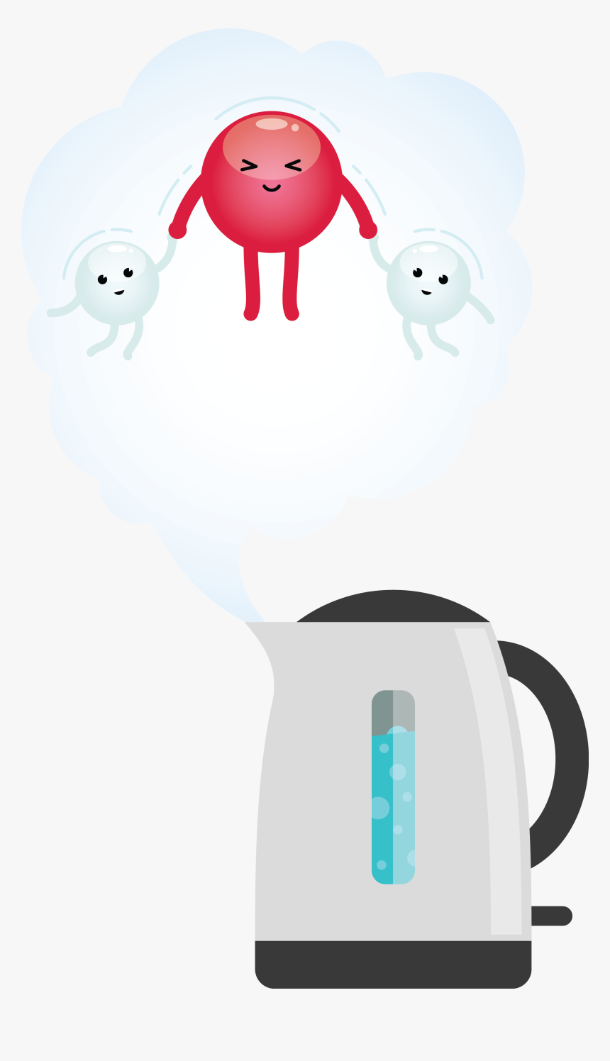 Download Water Molecule As Steam From Kettle - Cartoon, HD Png Download, Free Download