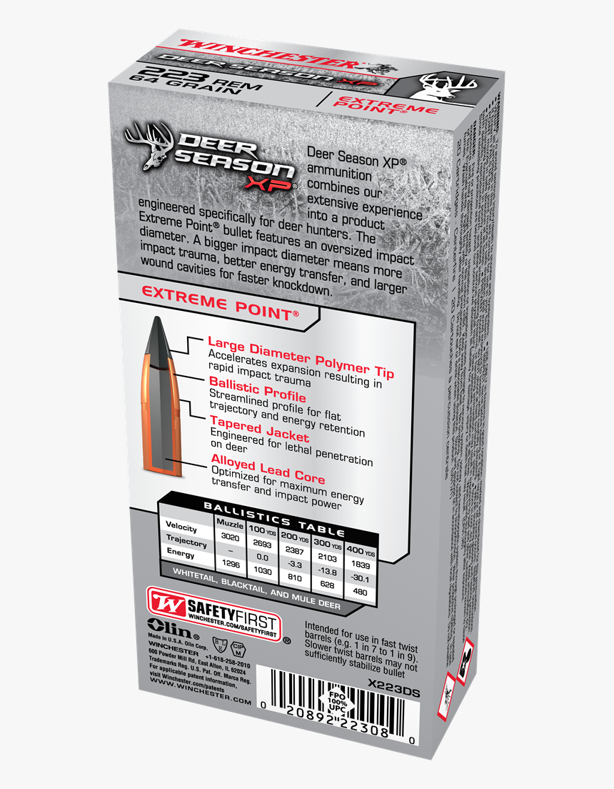 X223ds Box Image - Winchester Deer Season Xp 30 30 Ballistics, HD Png Download, Free Download