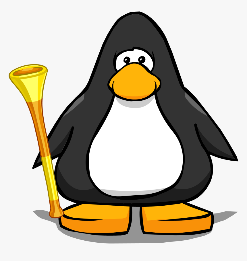 Club Penguin Blue Horn - Penguin With Santa Hat, HD Png Download, Free Download