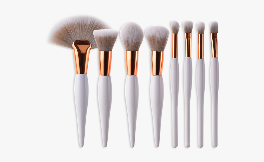 Rose Gold & White 8 Piece Makeup Brush Set - Makyaj Fırçaları, HD Png Download, Free Download