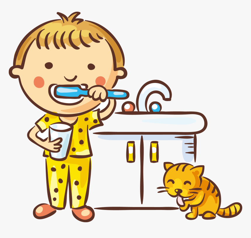 Brush Teeth Someone Brushing Their Image Black And - Brush My Teeth Cartoon, HD Png Download, Free Download