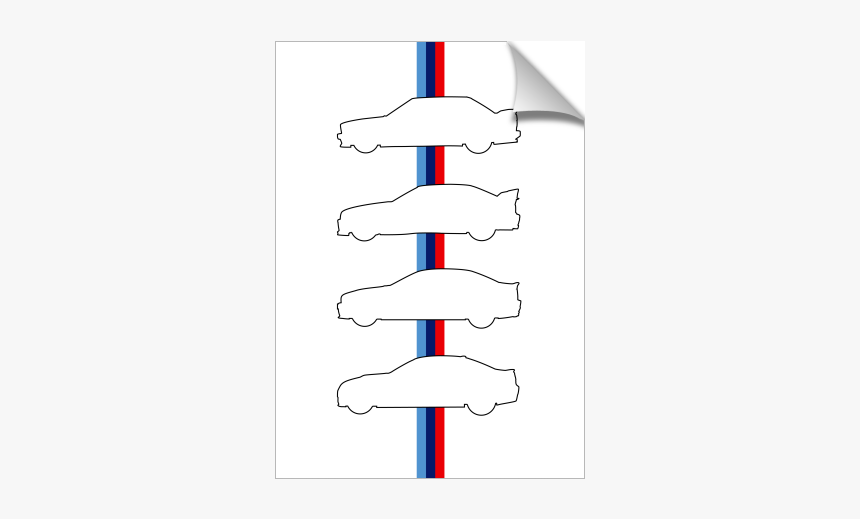 Bmw M3 Generations Outline Thin M-stripe W/ White Background - Tool, HD Png Download, Free Download