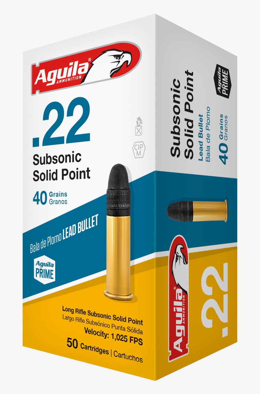 Aguila 22lr Subsonic 40gr Sp, 50rd/box - Bullet, HD Png Download, Free Download