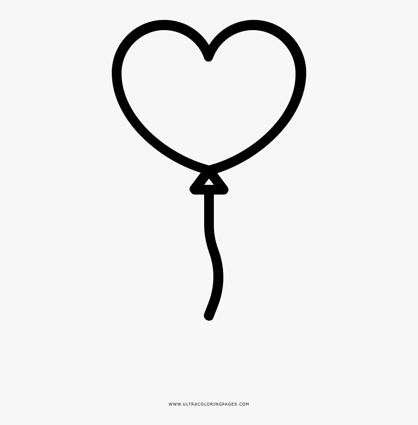Globo De Amor Página Para Colorear - Balloon Heart Icon Png, Transparent Png, Free Download