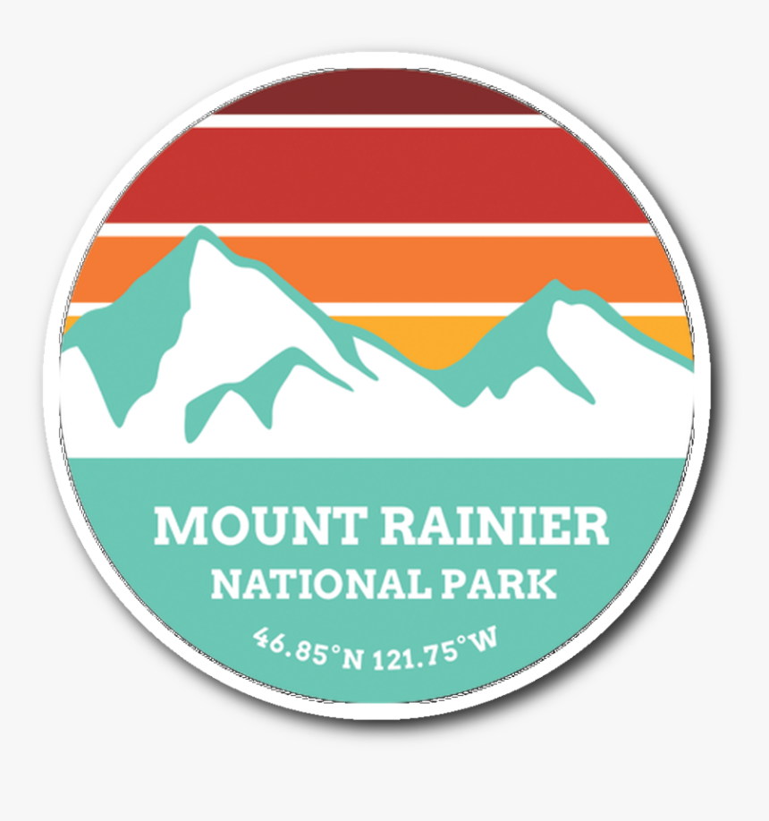 Mount Rainier National Park Retro Mountain Sticker - Lassen National Park Sticker, HD Png Download, Free Download