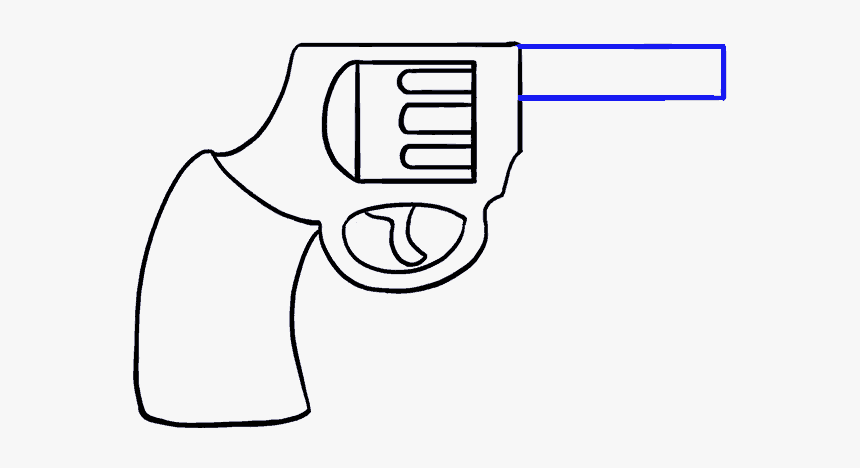 How To Draw Cartoon Revolver - Simple Gun Drawings Easy, HD Png Download, Free Download