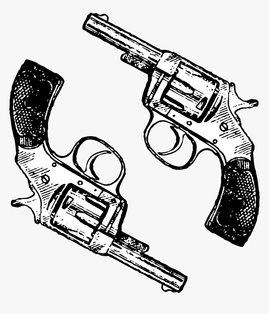 Guns Revolver Two Free Picture - Revolver Clip Art, HD Png Download, Free Download