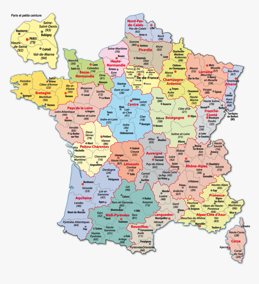 Carte France-webcams - French Departments, HD Png Download, Free Download