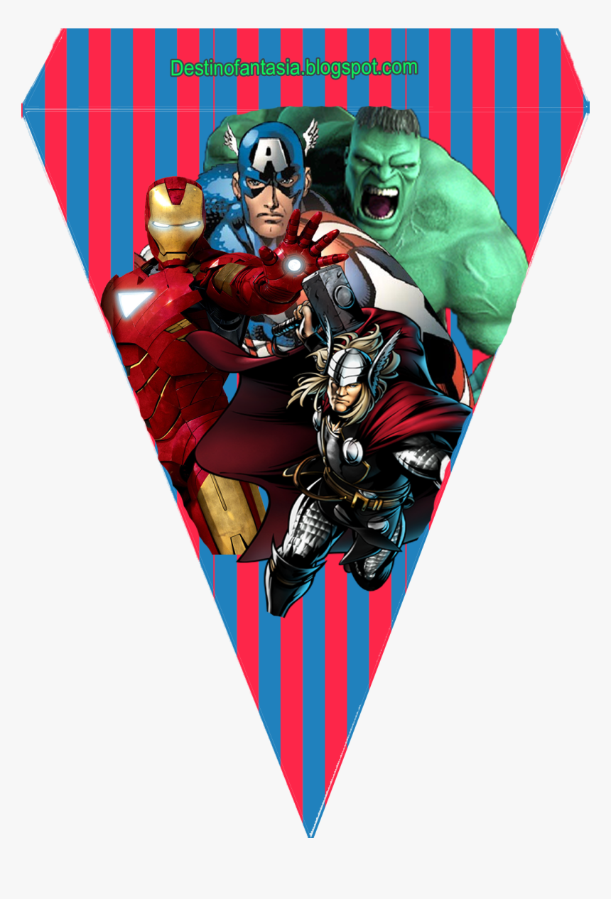 Bandeirinha Festa Os Vingadores, HD Png Download, Free Download
