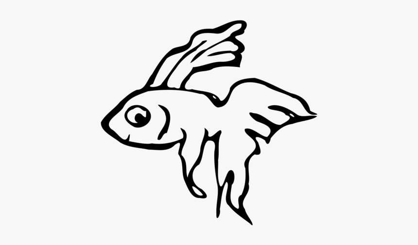 Art,monochrome Photography,fish - Betta Fish Black And White Clipart, HD Png Download, Free Download